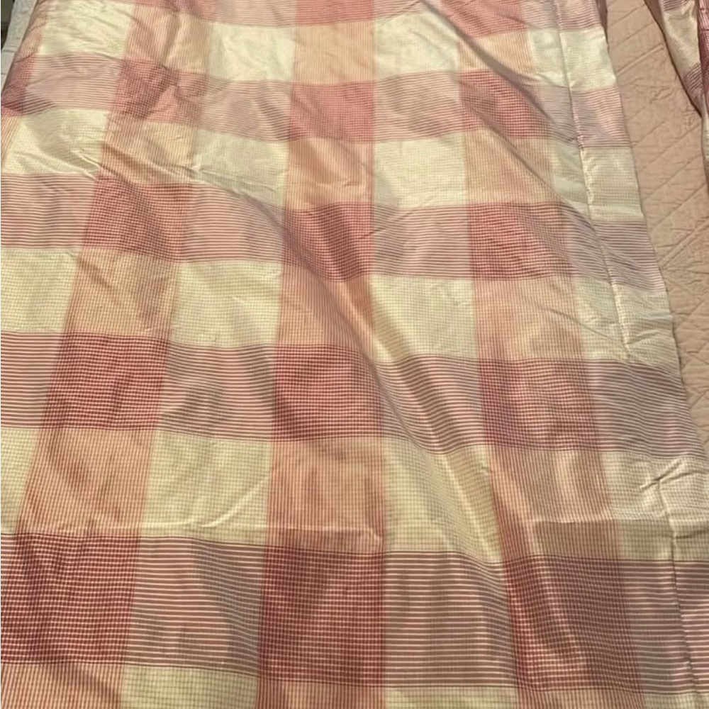 Custom Draperies; Cranberry and Cream